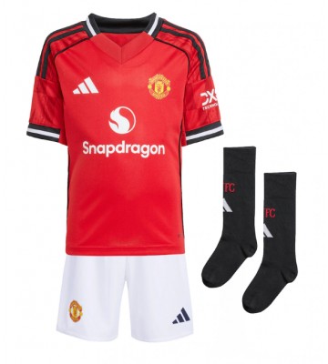 Manchester United Luke Shaw #23 Hjemmebanetrøje Børn 2025-26 Kortærmet (+ Korte bukser)